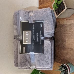Allure 6-Piece Gray 100% Turkish Cotton Bath Towel Set